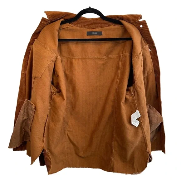 Forever 21 Corduroy Oversized Camel Brown Button Up Jacket - Picture 8 of 11